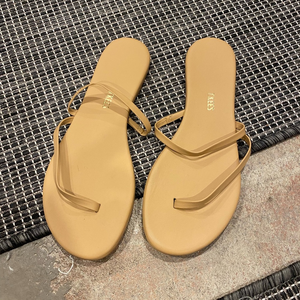 Tkees, size 9 - unworn leather slide in sandals